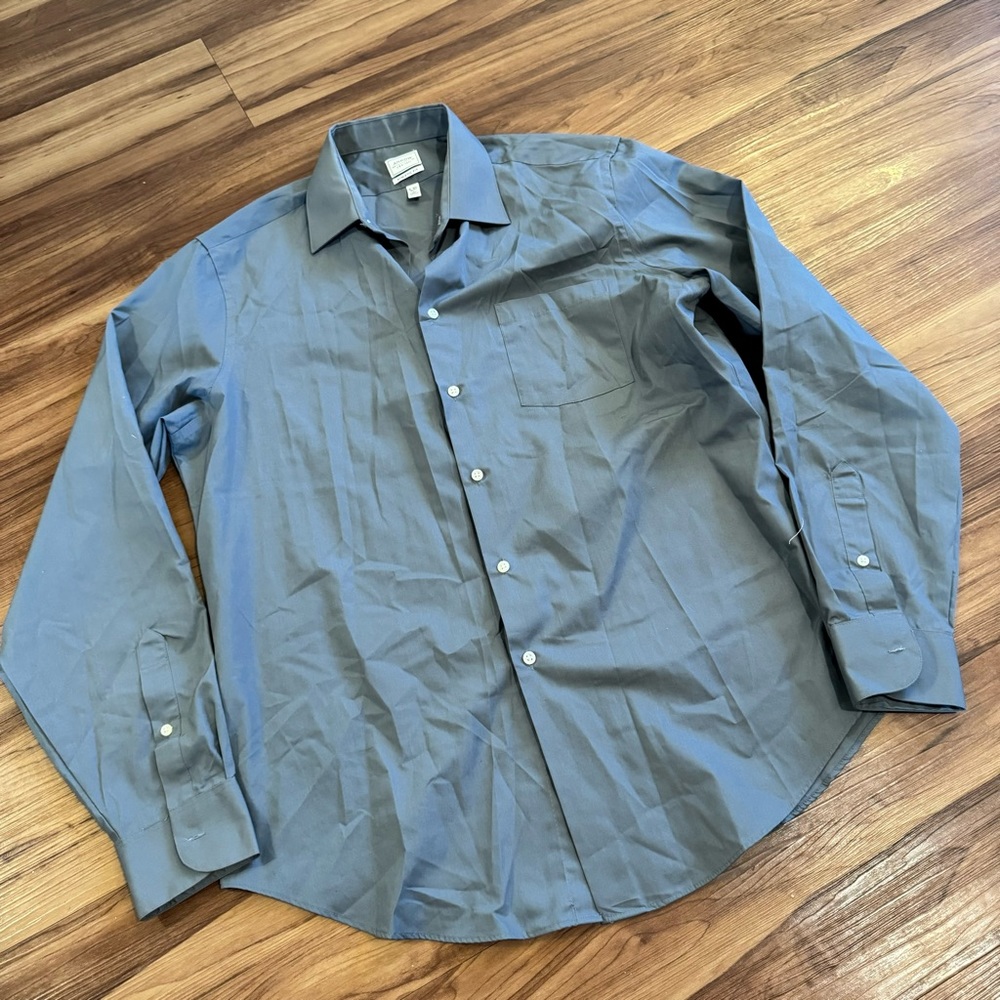 Arrow athletic fit grey button down shirt